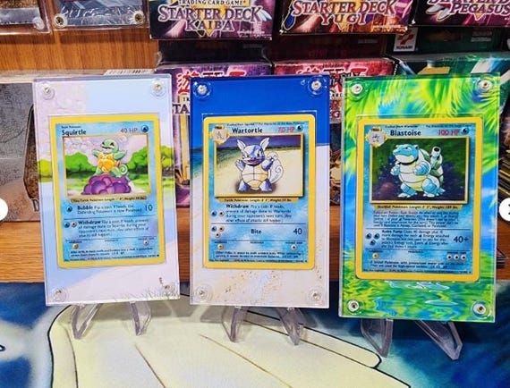 X3 Pokemon Squirtle, Wartortle, Blastoise Base Set Extended