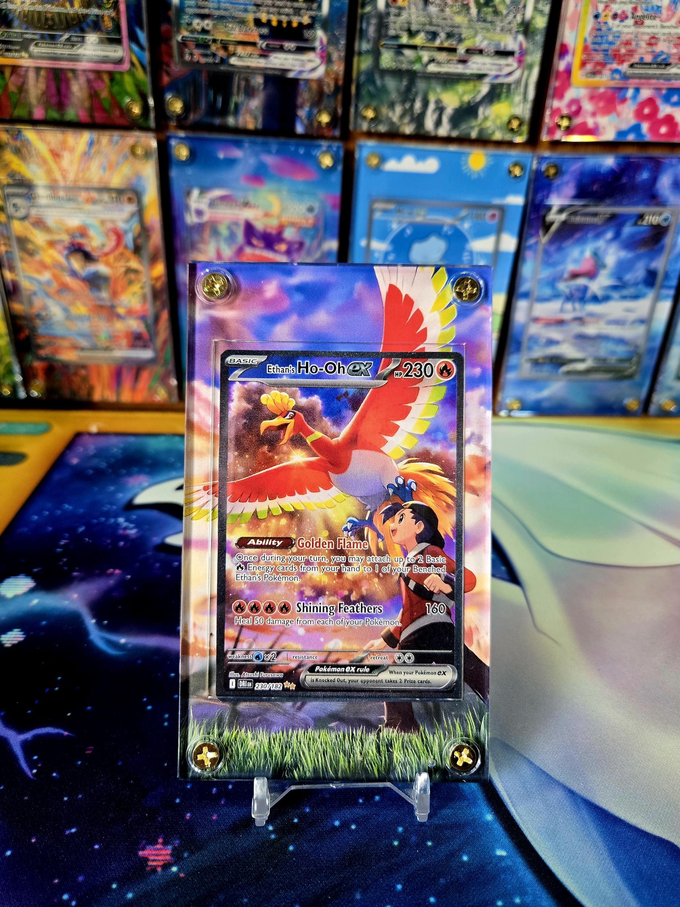 Pokemon Ethan's Ho-oh Ex 230/182 SIR Destined Rivals Extended Art