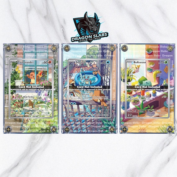 X3 Pokemon Bulbasaur Squirtle Charmander Stellar Crown Obsidian Flames SVG  IR AR 050/049 Card Custom Display Cases Extended Artworks - Etsy