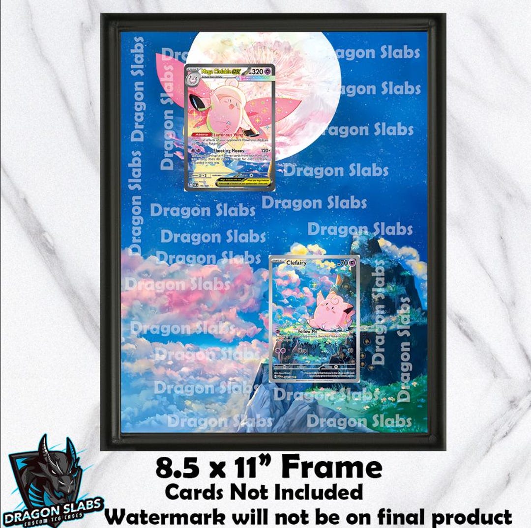 Clefairy & Mega Clefable EX Perfect 094 119 Order Art 11 X 8.5" Frame ...