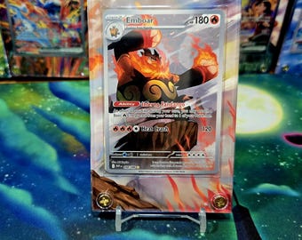 shiny emboar pokemon card Pokemon Emboar IR 098/086 White Flare Extended Art Case