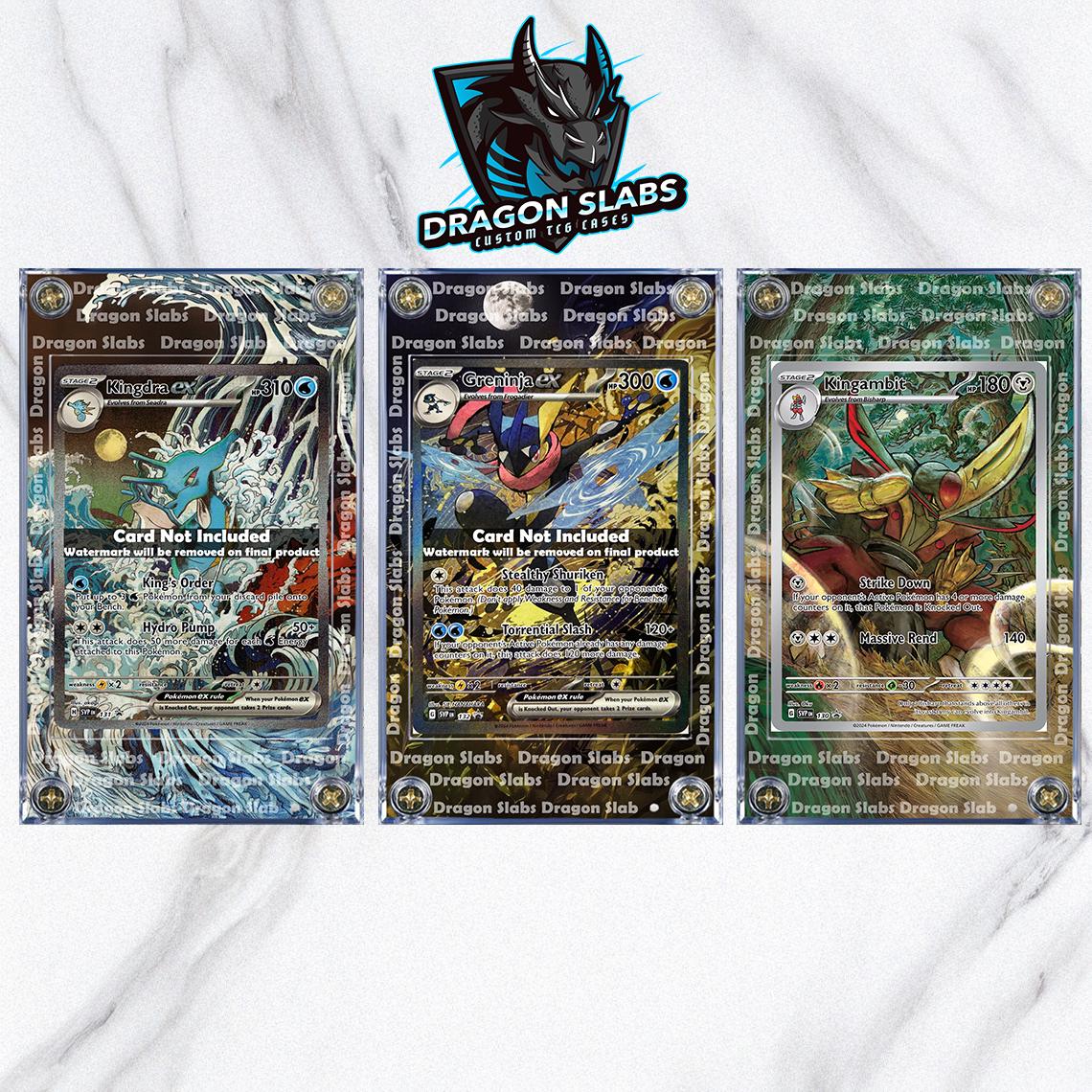 X3 Pokémon Greninja, Kingdra EX, Kingambit 130 SIR Promo 131 132 SV Shrouded Fable Estuches personalizados Ilustraciones extendidas