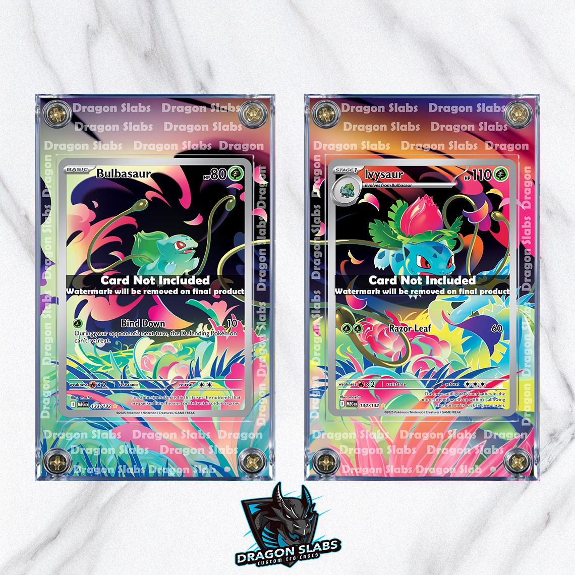 x2 Pokémon Bulbasaur e Ivysaur IR 133 134/132 Estuches con ilustraciones extendidas