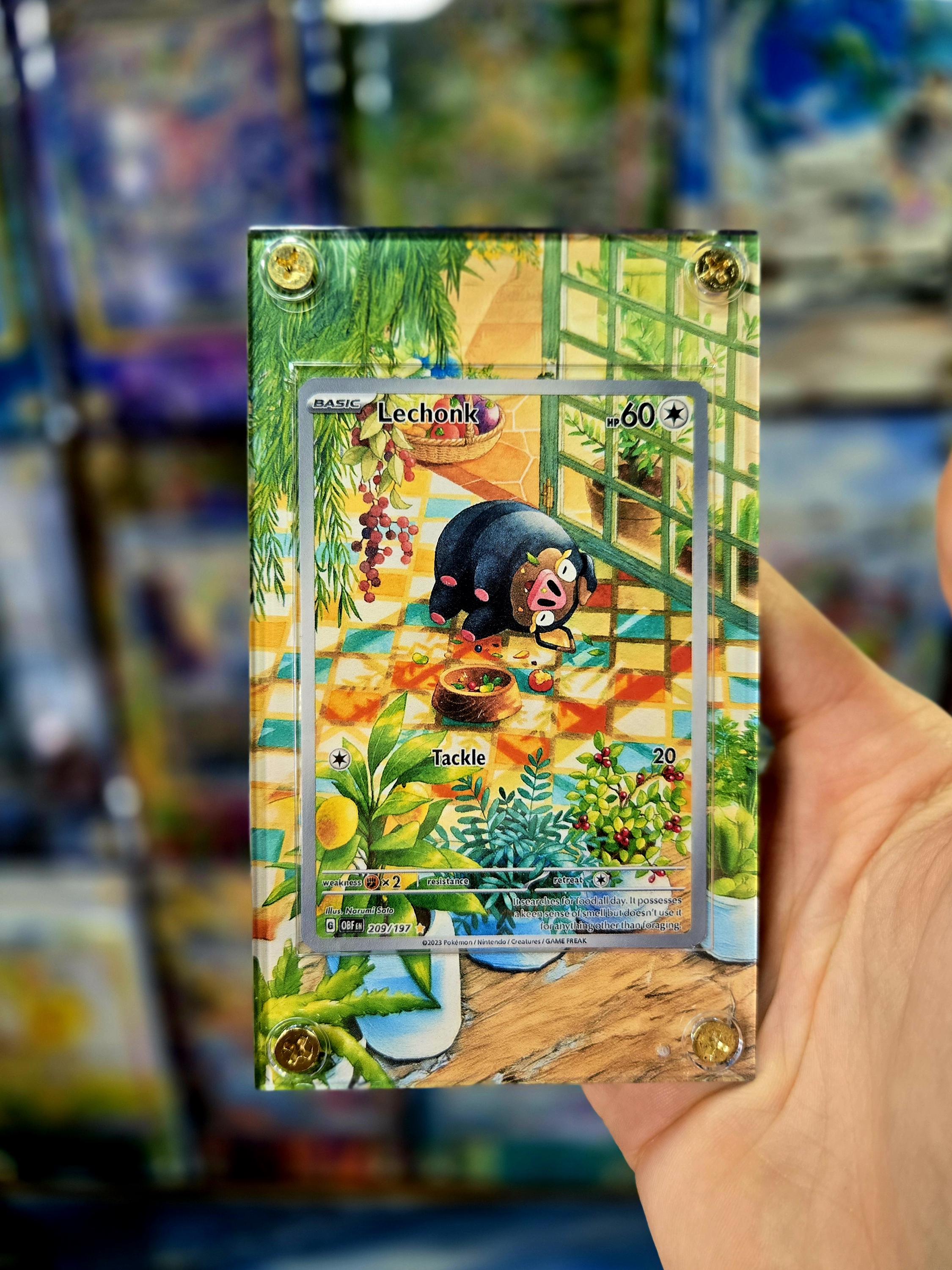 lechonk full art pokemon card Pokemon Lechonk 209/197 Obsidian Flames Extended Artwork Custom Case