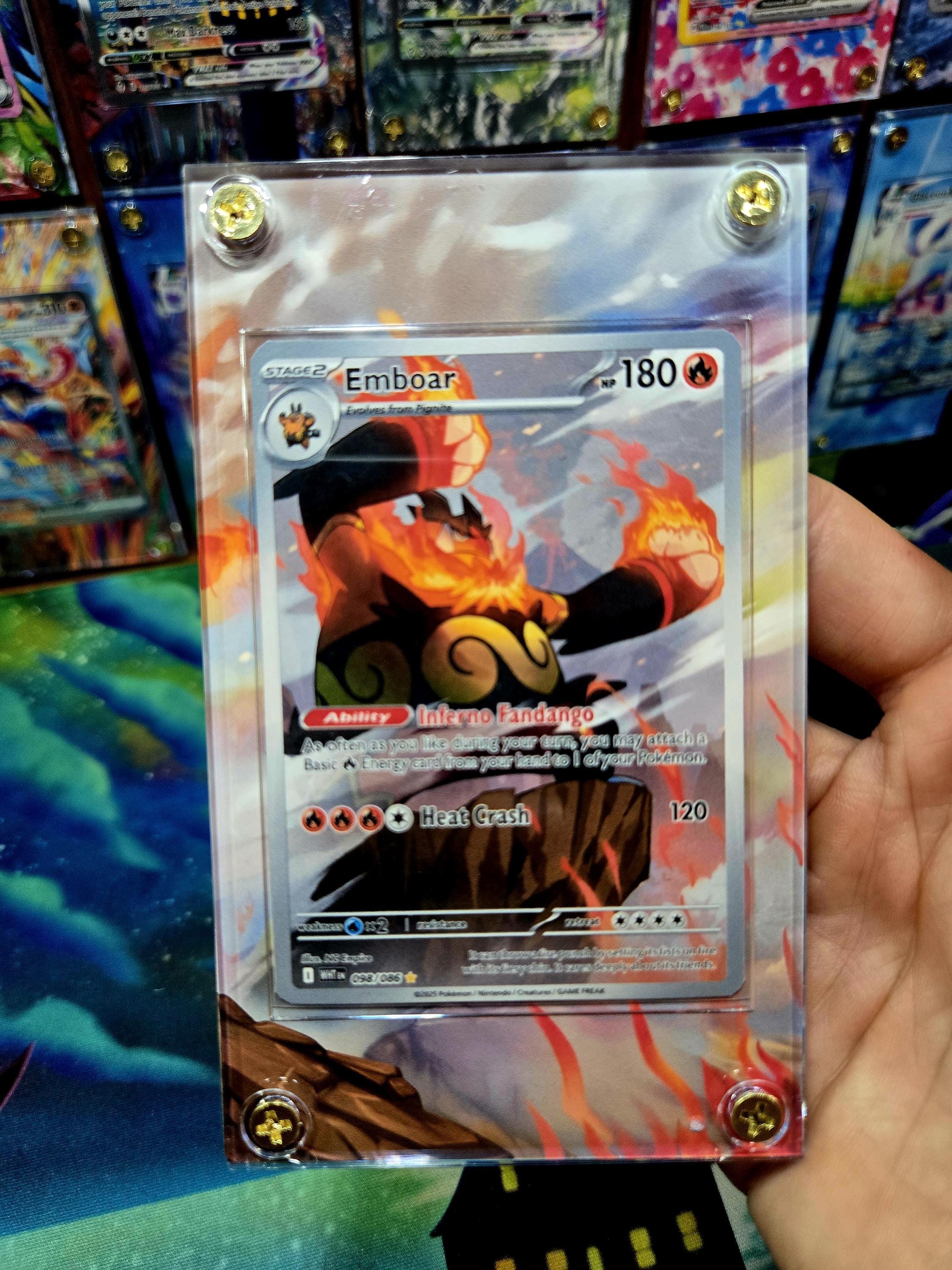 emboar pokemon card IR 098/086 White Flare Extended Art Case [Water] x2 Retreat Cost Emboar EX card by Metoro