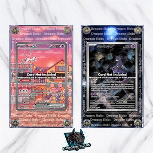x2 Promo de Pokémon Mewtwo y Mew 151 052 y 053 Vitrinas personalizadas Ilustraciones extendidas