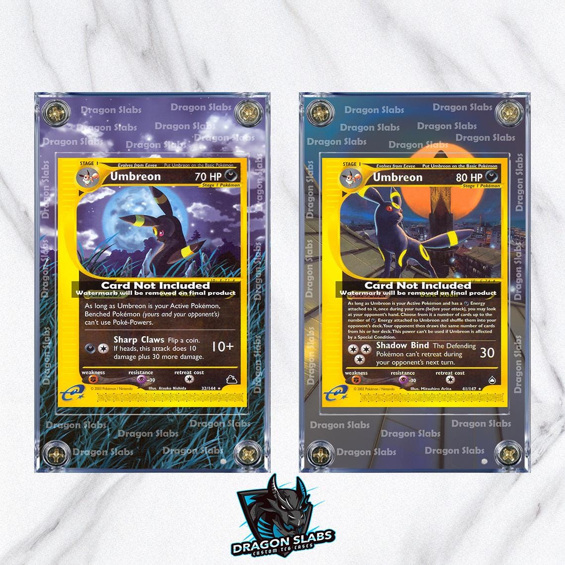 X2 Pokemon Umbreon Aquapolis & Skyridge 41/147 32/144 Extended Artwork  Cases - Etsy