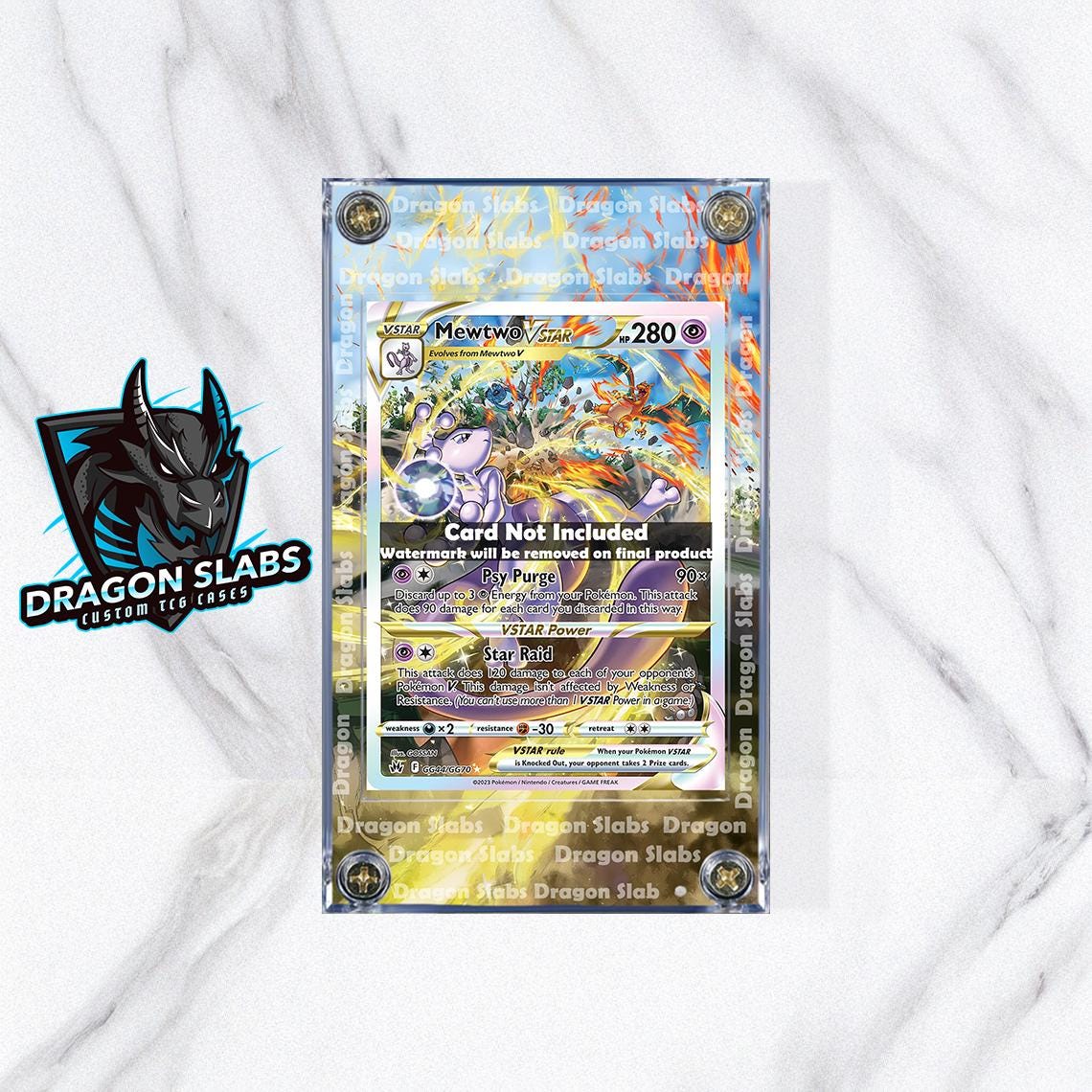 Pokemon Mewtwo Vstar GG40 Crown Zenith Custom Display Case Slab - Etsy