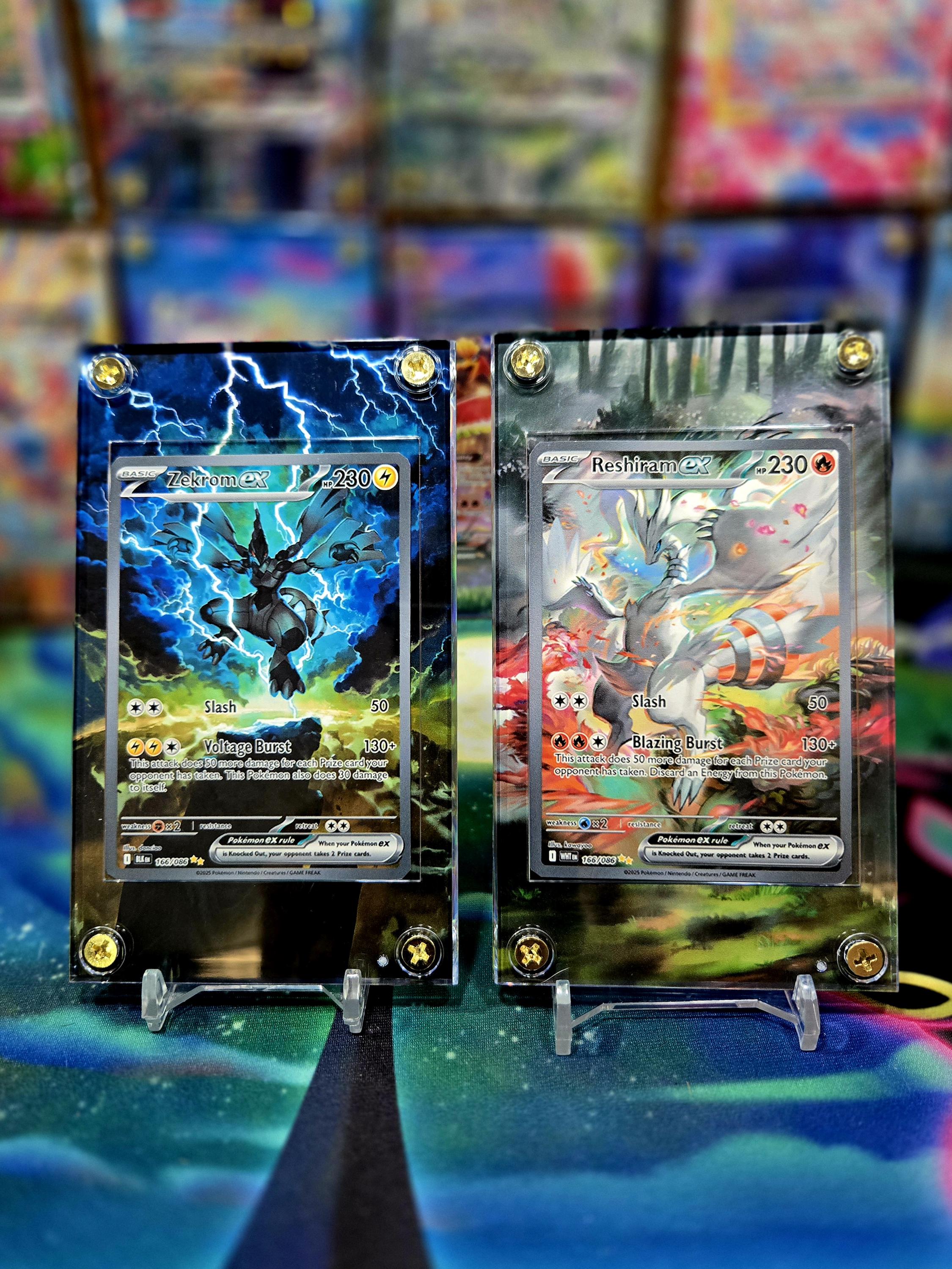 X2 Pokemon Zekrom EX & Reshiram EX 166 White Flare Extended Art