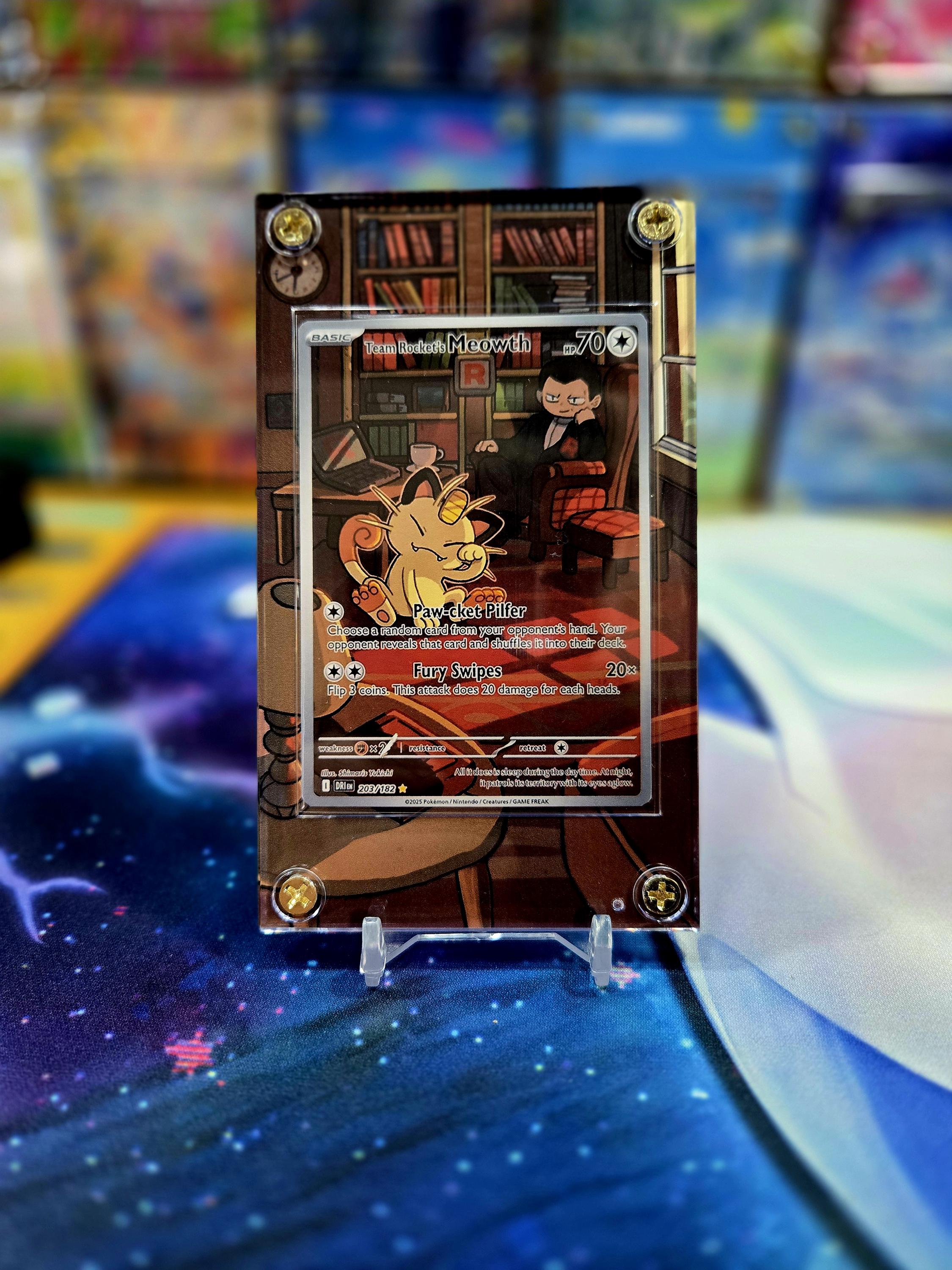 Pokemon Team Rocket's Meowth 203/182 Destined Rival Extended Art Case - Etsy