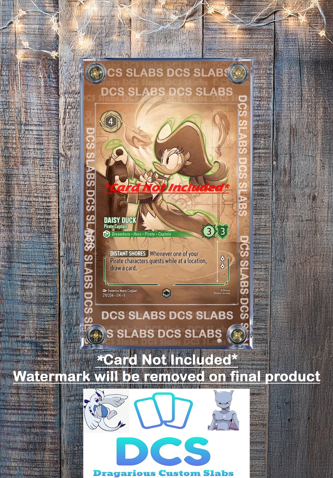 lorcana pirate cards Disney Azurite Sea Daisy Duck Captain 211/204 Enchanted Chapter 6 Custom Case How to Upgrade and Play