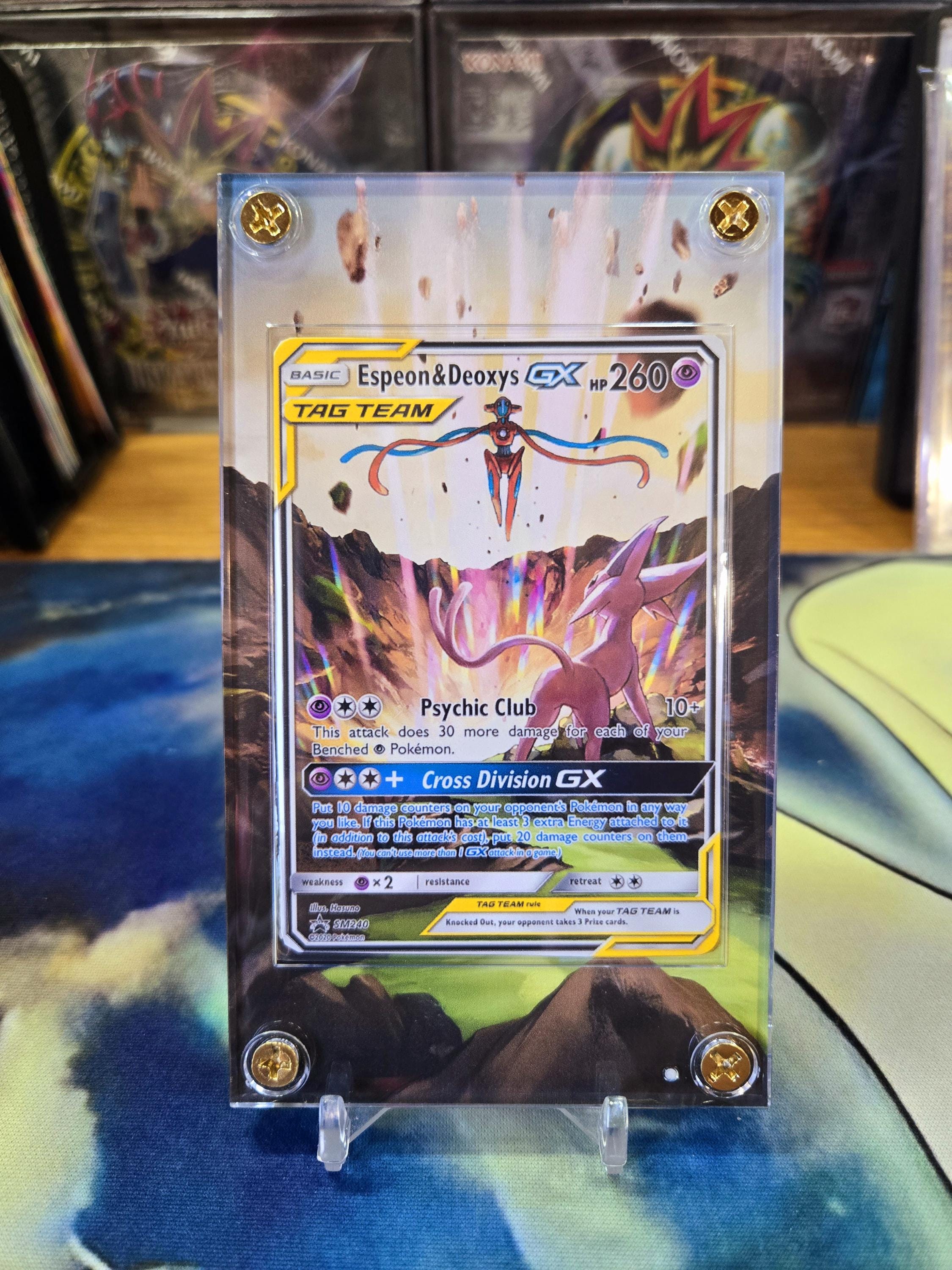 Espeon & Deoxys GX Tag Team SM240 Promo Extended Artwork Case