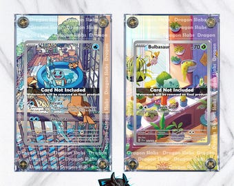 X2 Pokemon Bulbasaur Squirtle Stellar Crown Card Custom Display Cases Extended Artwork