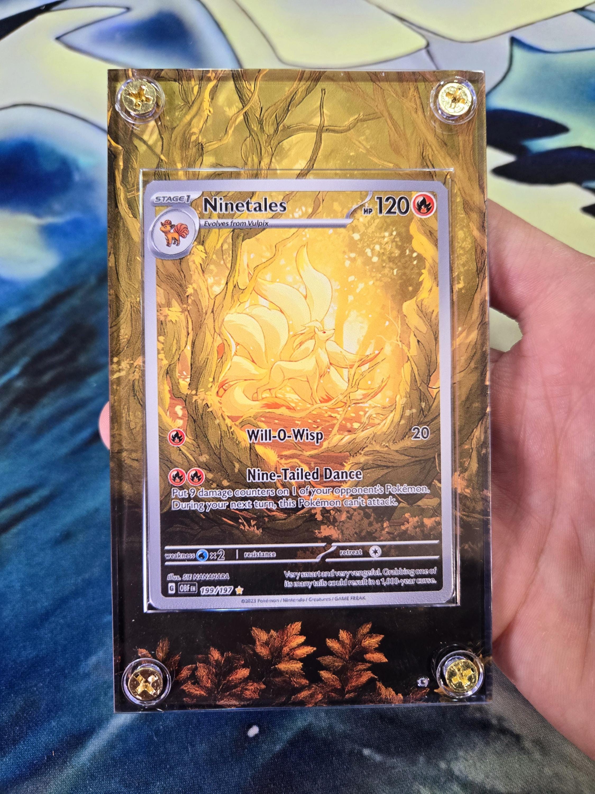 Pokemon Ninetales IR 199/197 Obsidian Flames Custom Display