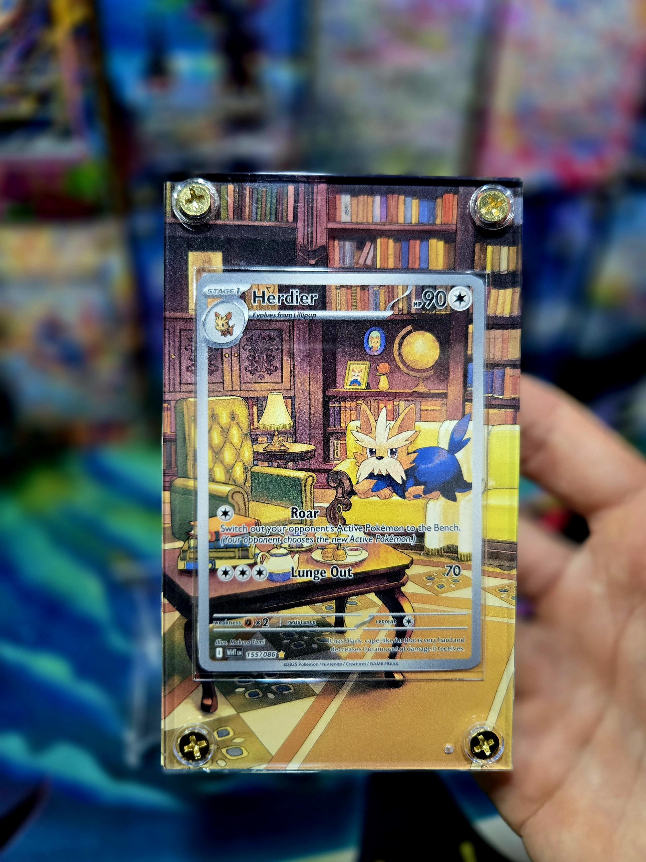 Pokemon Herdier IR 155/086 White Flare Extended Art Case - Etsy