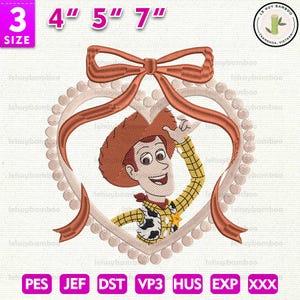 Toy Movie Cartoon Embroidery Design, Magic Kingdom Embroidery Design, Cartoon Mirror Bow Embroidery Pattern, Instant Download