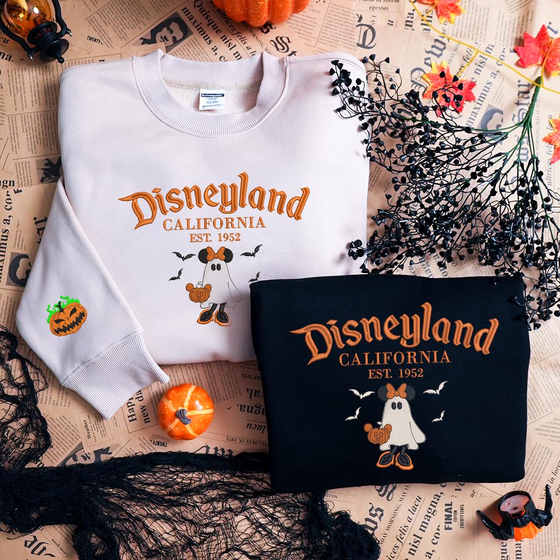 Chemise d'Halloween Magical Kingdom, chemise fantôme de dessin animé de souris, chemise brodée sorcière vintage, t-shirt brodé royaume hanté