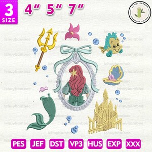 Prinses film cartoon borduurontwerp, Magic Kingdom borduurontwerp, prinses icoon Coquette Bow borduurpatroon, Instant Download