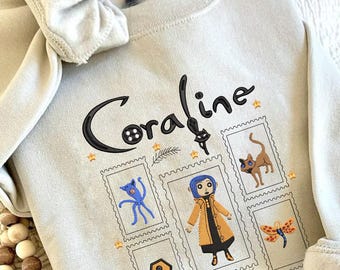 Chemise brodée Halloween de poupée effrayante, t-shirt brodé poupée Halloween 3D, sweat à capuche avec personnage de dessin animé. Chemise de film de dessin animé de poupée d&#39;horreur