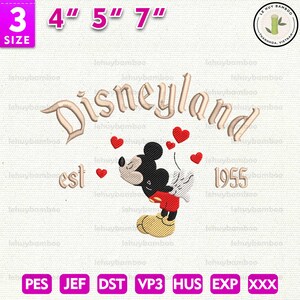 Magical Land Valentine Embroidery Design, Valentine Mouse And Friends Embroidery Design, Cartoon Valentine Embroidery Design