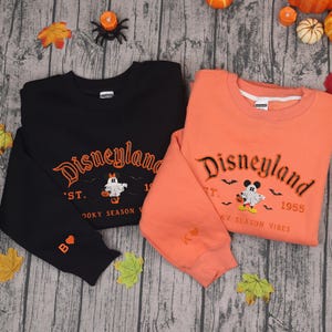 Mouse Cartoon Matching Halloween Sweatshirt, Couple Mouse Cartoon Ghost Embroidered Shirt, Magical Land Halloween Sweatshirt