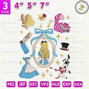 Magic Kingdom Embroidery Design, Princess Cartoon Embroidery Design, Princess Family Embroidery Pattern, Girl Trip Embroidery Design