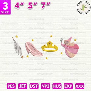 Princess Movie Cartoon Embroidery Design, Magic Kingdom Embroidery Design, Girl Trip Embroidery Design, Princess Icon Embroidery Pattern