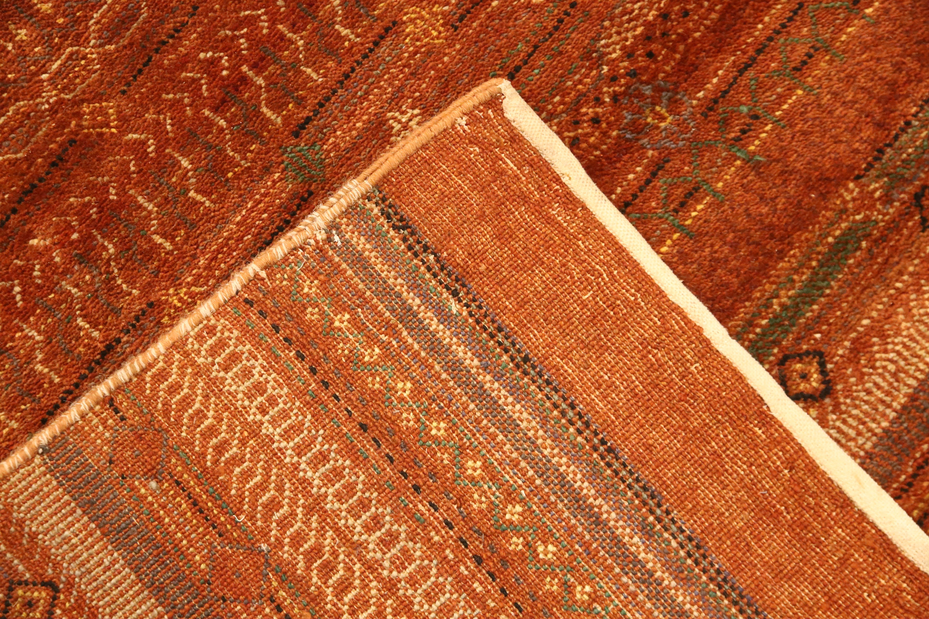 10x13 Ft Gabbeh Area Rug - Rust Afghan Hand Made Striped Organic Dye ...