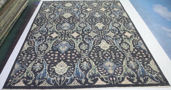Black Bidjar 9x12 Area Rug - Persian Style Afghan Hand Made Traditional Organic Dye Wool Rug - Oriental Rug - Rug For Living Room - Wool Rug