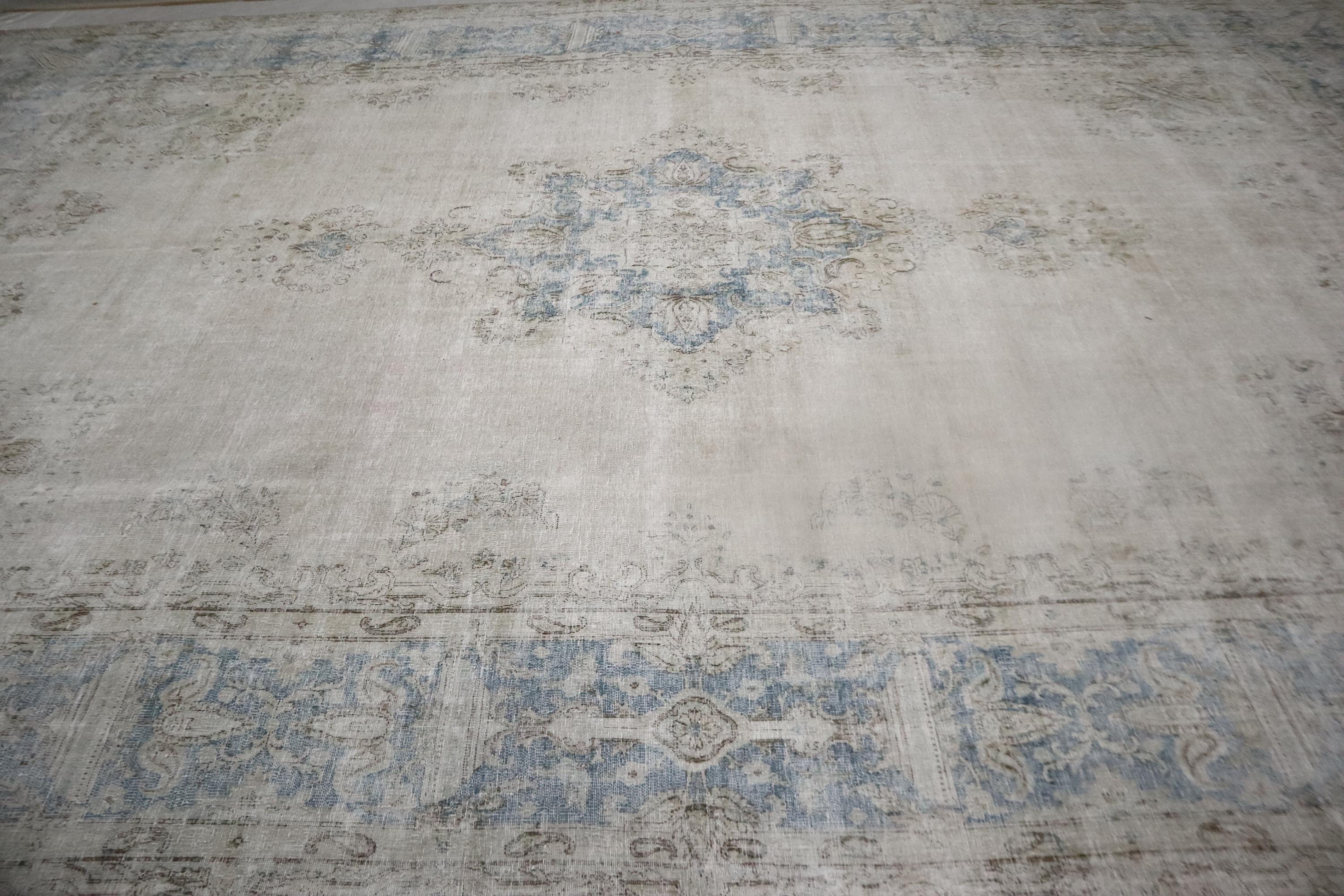 10x16 Feet Vintage Oriental Area Rug, Muted Brown Persian Style Hand ...