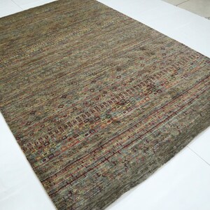 5&#39;7x8&#39;4 Gabbeh Area Rug, Natural Brown Rug, Afghan Hand Knotted Lori Baft Wool Rug, Tribal Rug, Geometric Rug, Oriental Rug, Classic Rug