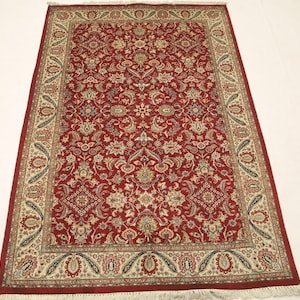 5x7 Red Oriental Area Rug - Persian Style Handmade Floral High Quality Wool Rug - Traditional Rugs - Bedroom Rug - Living Room Rug - Rugs