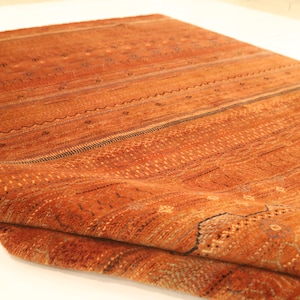 6x8 Orange Gabbeh Area Rug - Afghan Hand Made Striped Lori Baft Wool Rug - Tribal Rug - Oriental Rug - Office Rug - Bedroom Rug - Foyer Rug