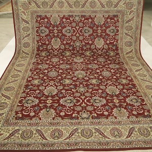 8x11 Red Persian Style Area Rug - Floral Hand Made Traditional High Quality Wool Rug - Red Bedroom Rug - Living Room Rug - Dining Room Rug
