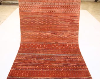 100x150 Oranger Gabbeh Wollteppich - Afghanischer Handgeknüpfter Tribal Lori Baft Teppich