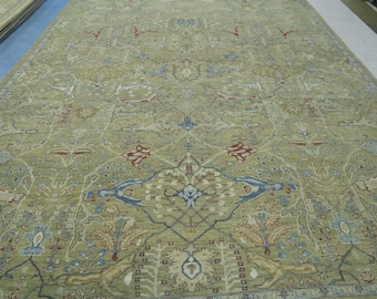 10x14 Bidjar Persian Style Area Rug - Greenish Gray Afghan Hand Made Traditional Veg Dye Wool Rug - Dining Room Rug - Living Room Rug