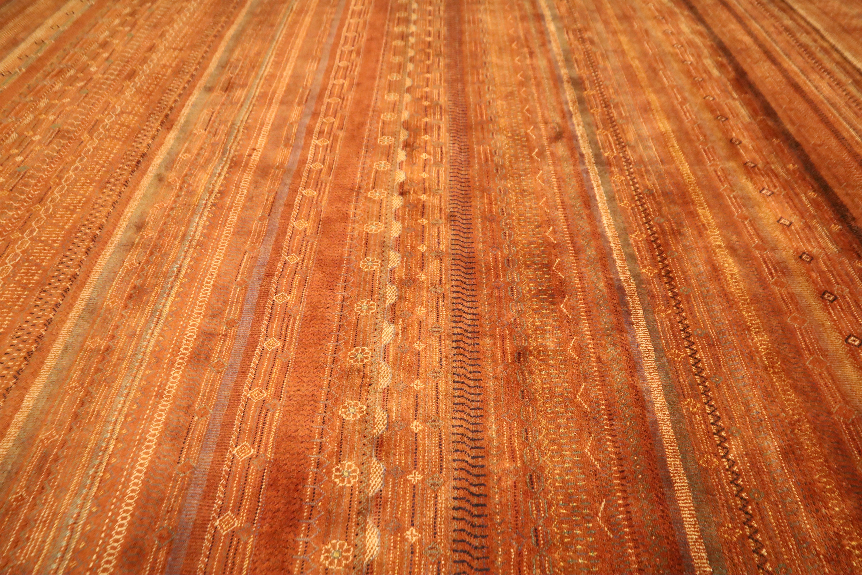 10x13 Ft Gabbeh Area Rug - Rust Afghan Hand Made Striped Organic Dye ...