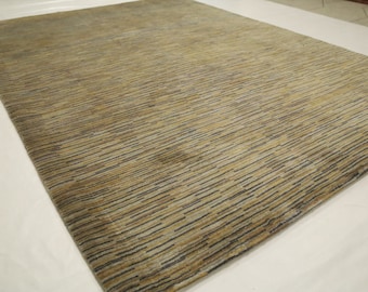 7x10 Striped Gabbeh Area Rug - Multi Color Afghan Hand Made Tribal Plush Wool Rug - Bedroom Rug - Farmhouse Rug - Living Room Rug - Wool Rug