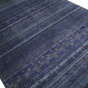 7x10 Ft Blue Gabbeh Area Rug, Afghan Hand Knotted Striped & Geometric Lori Baft Wool Rug, Oriental Rug, Bedroom Rug, Living Room Rug, Rugs