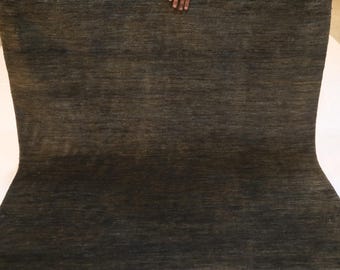 5x5 Gabbeh Square Wool Rug - Gray Brown Afghan Hand Knotted Striped Area Rug