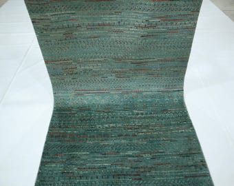 3x5 Light Green Gabbeh Wool Rug - Afghan Hand Knotted Striped Area Rug