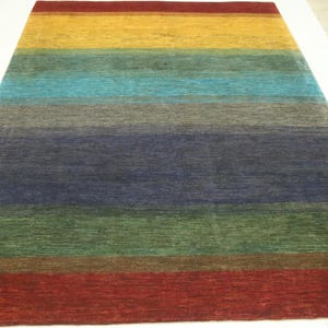8x12 Gabbeh Area Rug - Multicolor Afghan Handmade Striped Lori Baft Wool Rug - Oriental Rug - Bedroom Rug - Living Rom Rug - Dining Room Rug