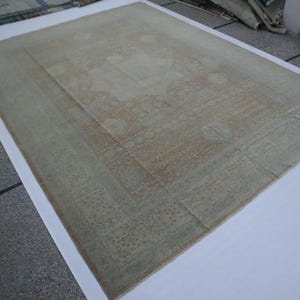 10x14 Ft Muted Mamluk Area Rug, Terracotta Turkish Hand Knotted Geometric Fine Quality Wool Rug, Traditional Rug, Living & Dining Room Rug