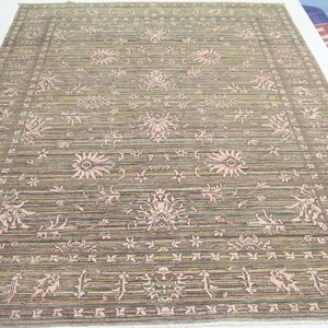 9x12 Striped Chobi Area Rug - Multicolor Afghan Hand Made Floral Fine Quality Wool Rug - Boho Rug - Designer Rug - Unique Rug - Bedroom Rug