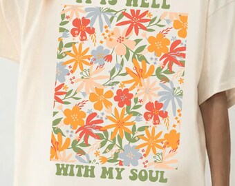 It Is Well With My Soul Floral Graphic shirt, Retro Boho Faith Shirt,Faith Tshirt For Women, Church Clothing,