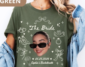 Custom Face Bride Era Shirt, Personalized Bachelorette Party Tee, Bach Trip Bridal Gift