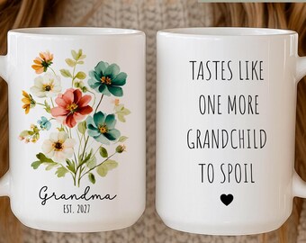 Pregnancy Reveal to Grandparents, Baby Announcement Gift for Grandma,Promoted To Grandparents Again Mug,Second Pregnancy Reveal
