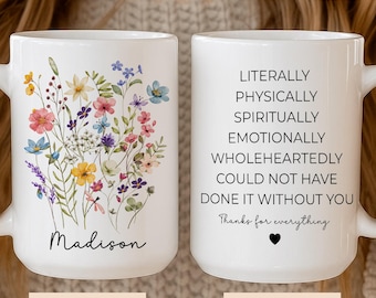 Personalized Thank You Gift,Custom Thank You Coffee Mug,Thoughtful Appreciation Present for Friend Teacher Colleague Doctor Nurse Neighbour