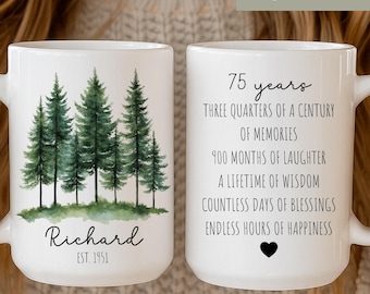 75th Birthday Gift,1951 Birthday Mug,Personalized Gift for him,75 Year Old Birthday Gift for Dad,Grandpa,Uncle,Turning 75 gifts idea