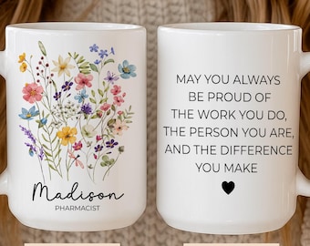 Personalized Pharmacist Mug, Custom Pharmacist Coffee Cup, Gift For Pharmacist, Personalized Pharmacist Coffee Mug,PharmD Graduation Gifts